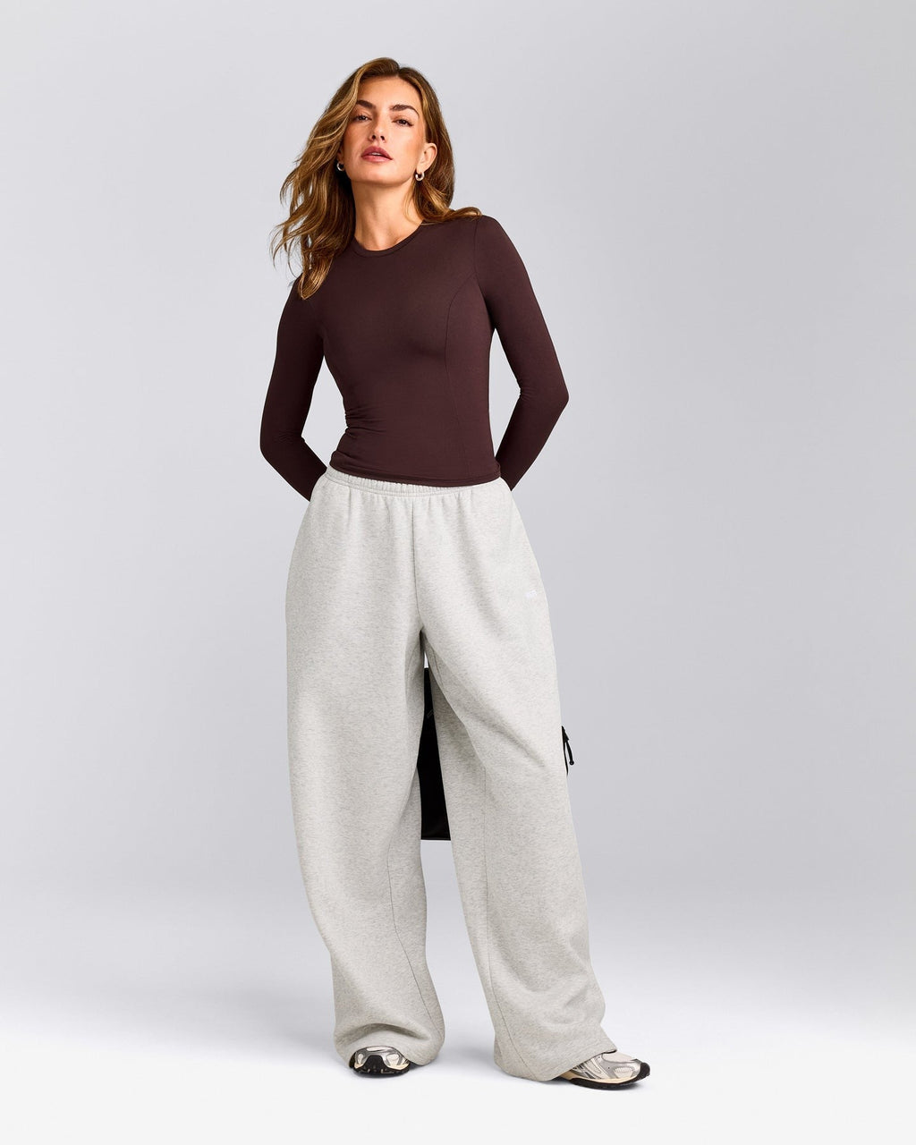 MellowTM Motion Crew Neck Long Sleeve Top | Plum Brown