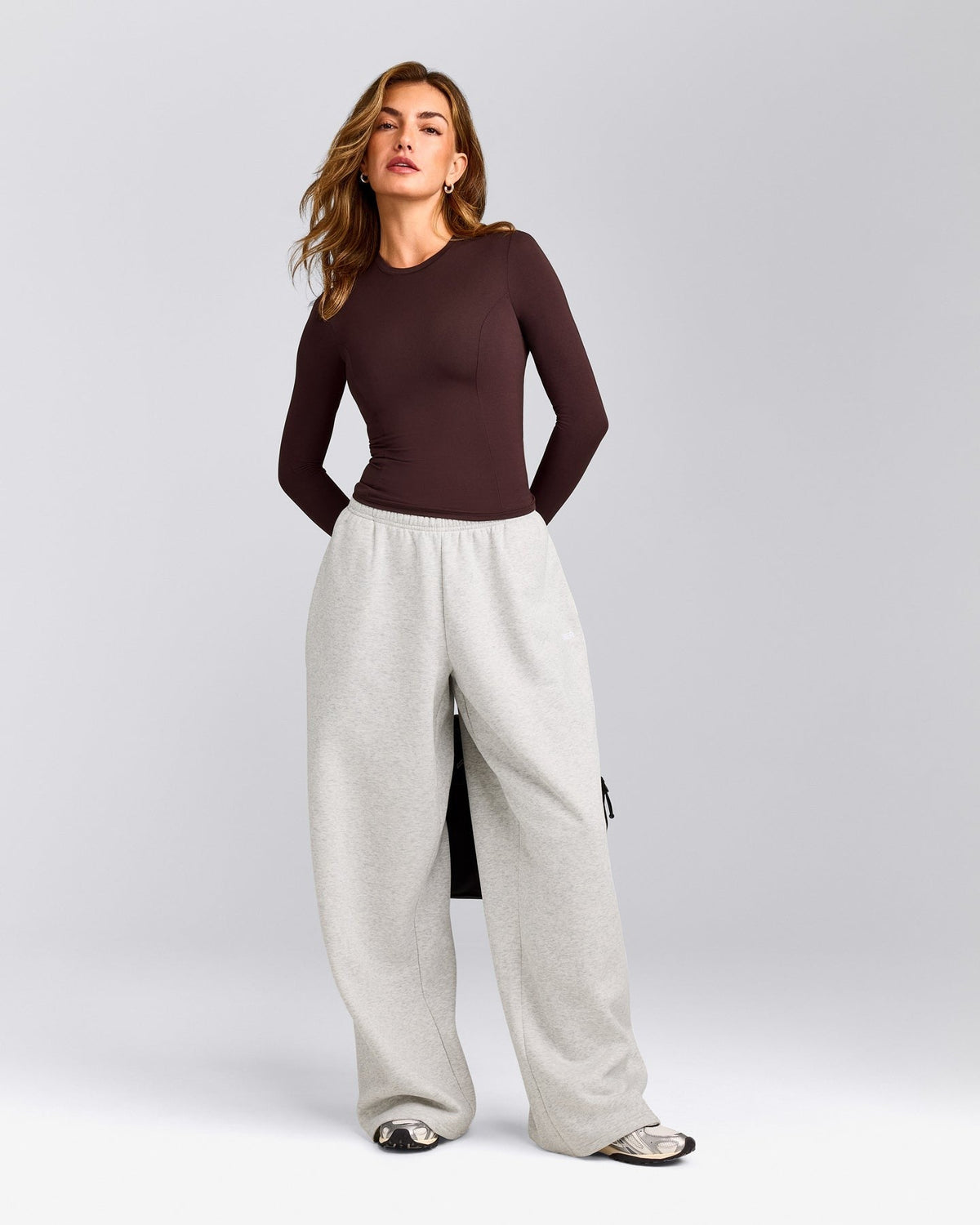 MellowTM Motion Crew Neck Long Sleeve Top | Plum Brown