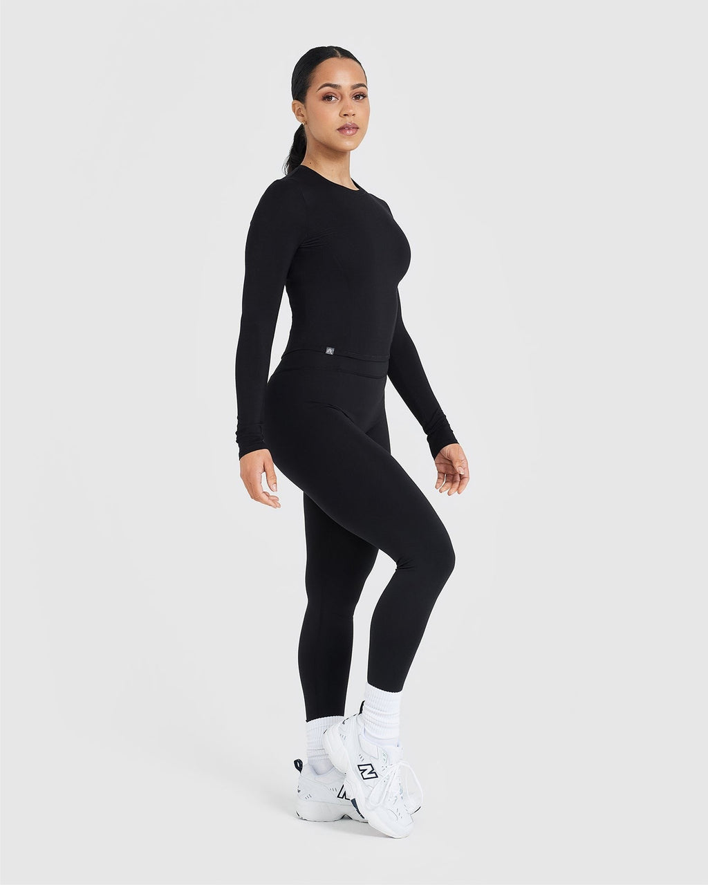 MellowTM Soft Mid Long Sleeve Top | Black