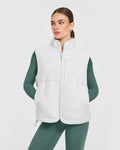 Fleece Vest with Chest Pocket | Heather Gray