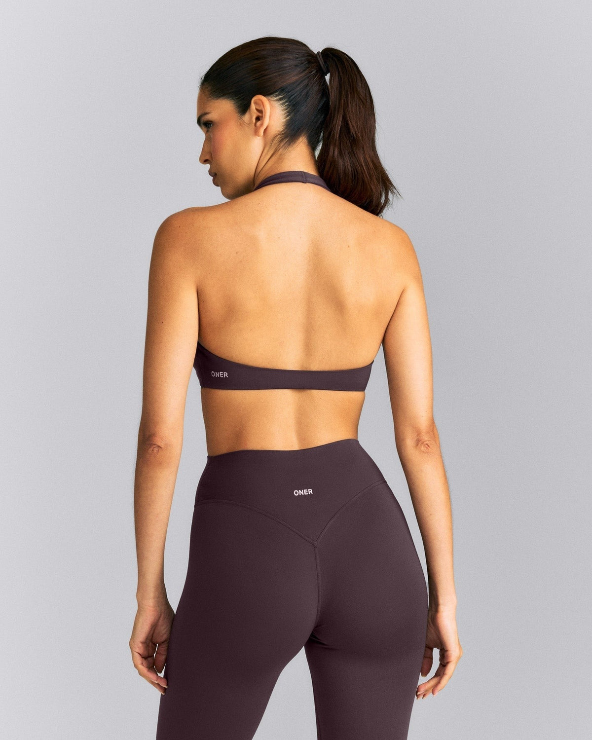SoftMotionTM Minimal Halter Neck Bralette | Dark Umber Brown