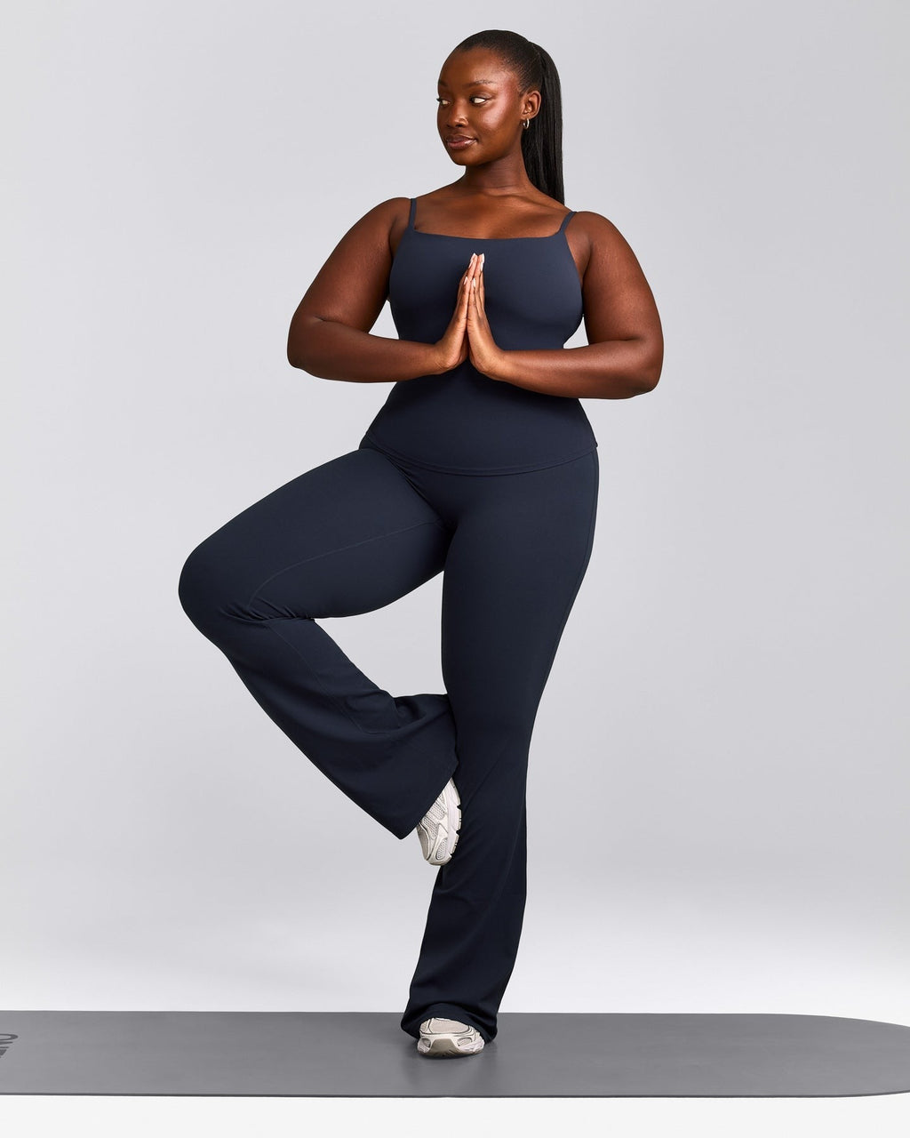 SoftMotionTM Strappy Tank Top with Built in Bra Shelf | True Blue