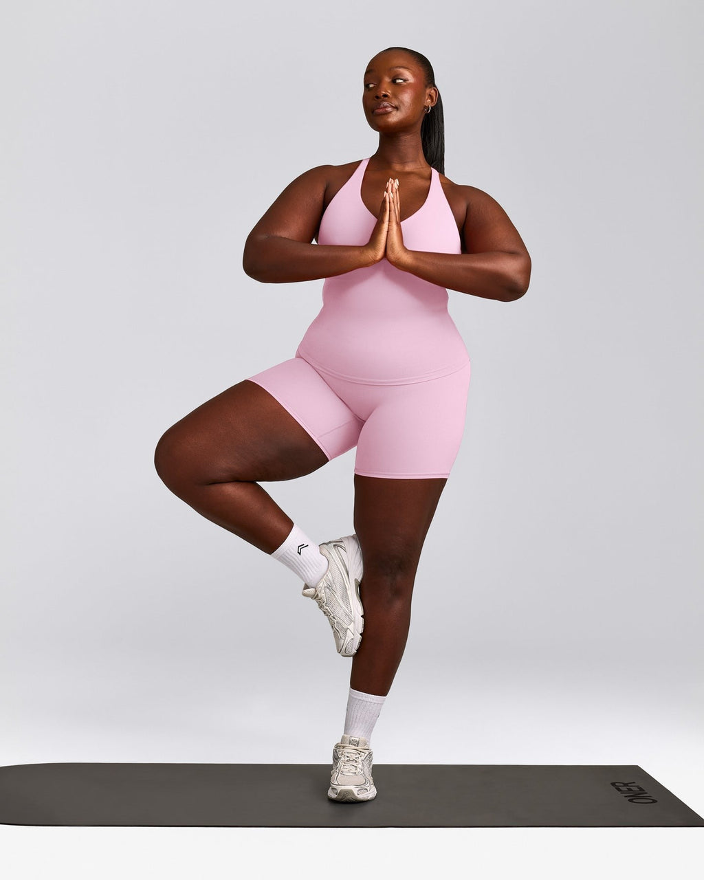 SoftMotionTM Racer Back Tank Top with Built in Bra Shelf | Chalk Pink