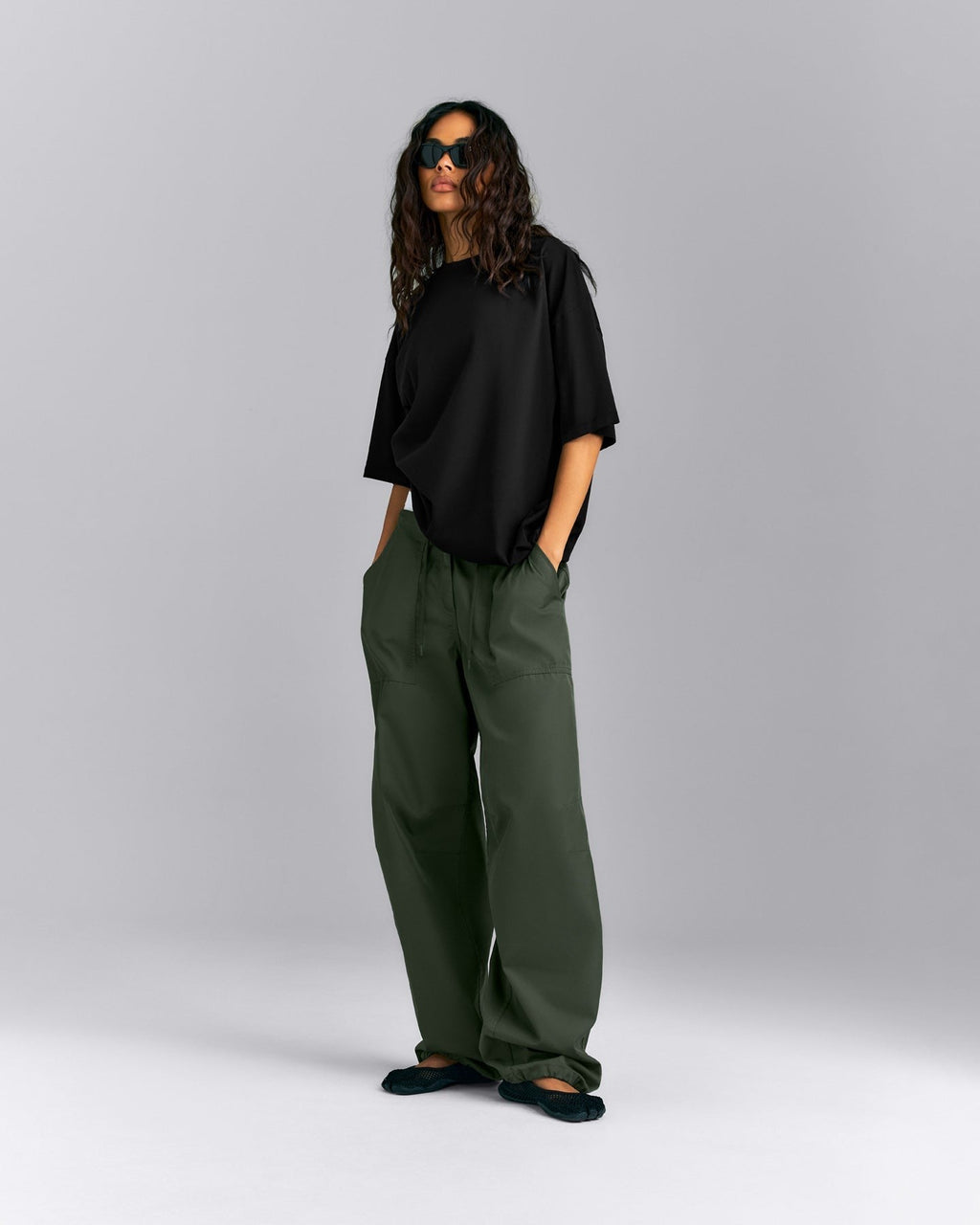 Oversized Cotton Short Sleeve Tee | Black