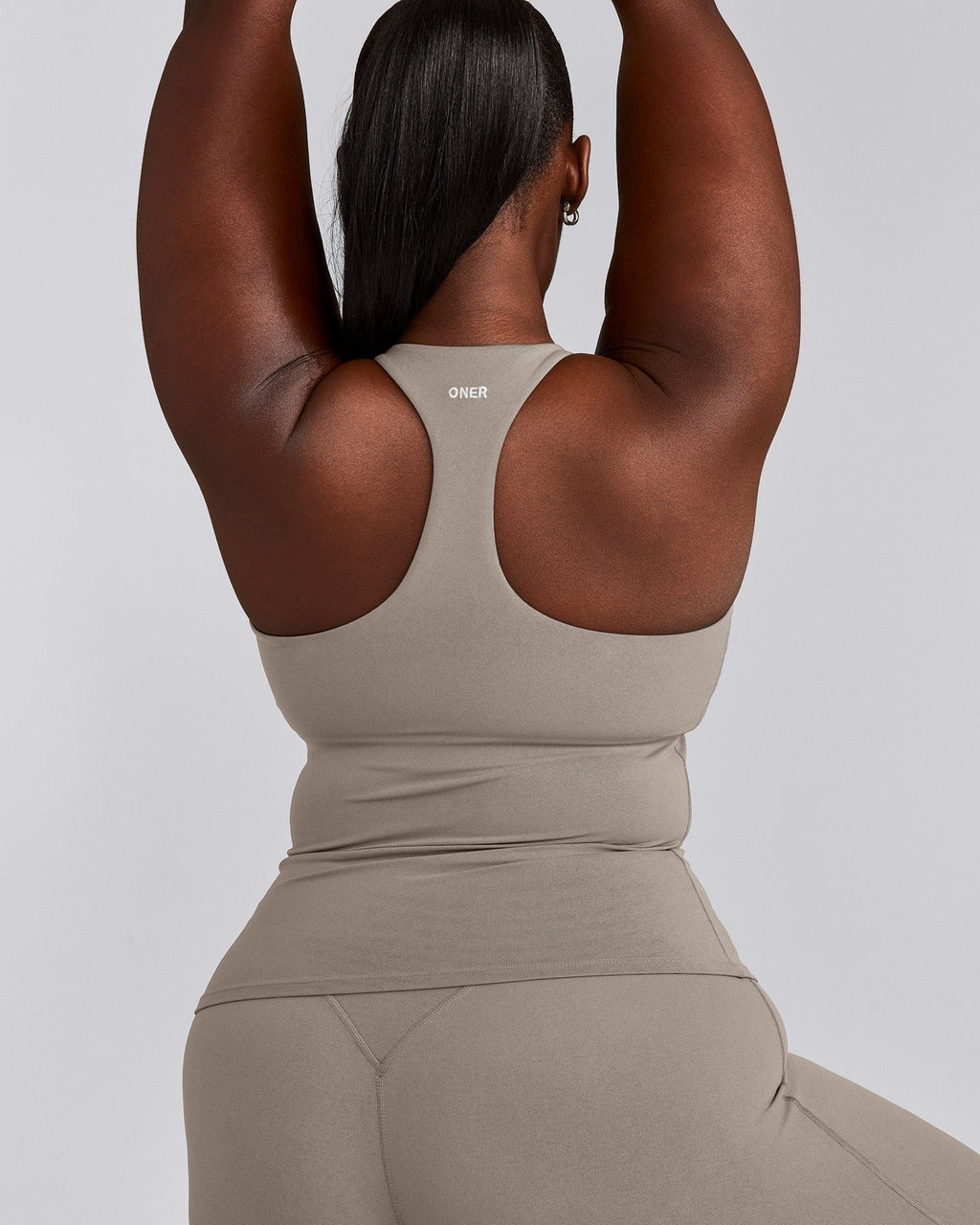 SoftMotionTM Racer Back Tank Top with Built in Bra Shelf | Warm Sand