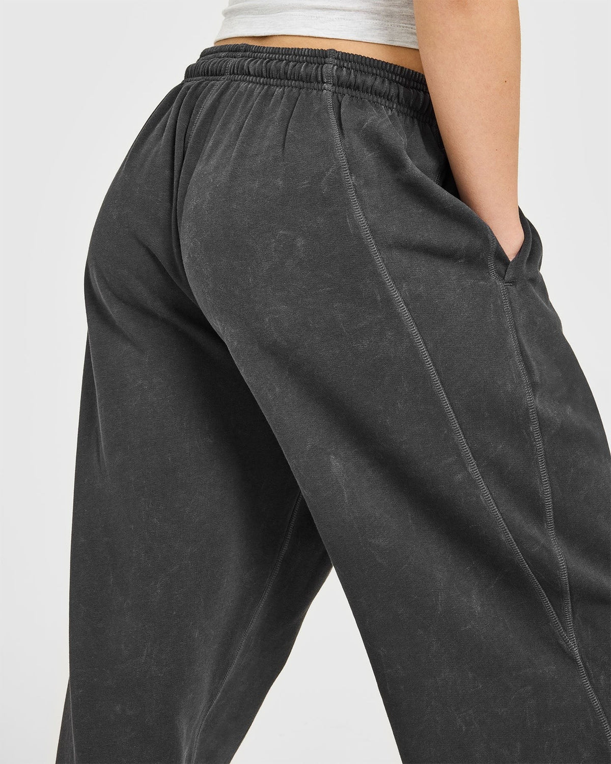 Raw Lounge Wide Leg Sweatpants | Washed Black
