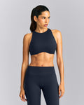 SoftMotionTM High Neck Sports Bra | True Blue