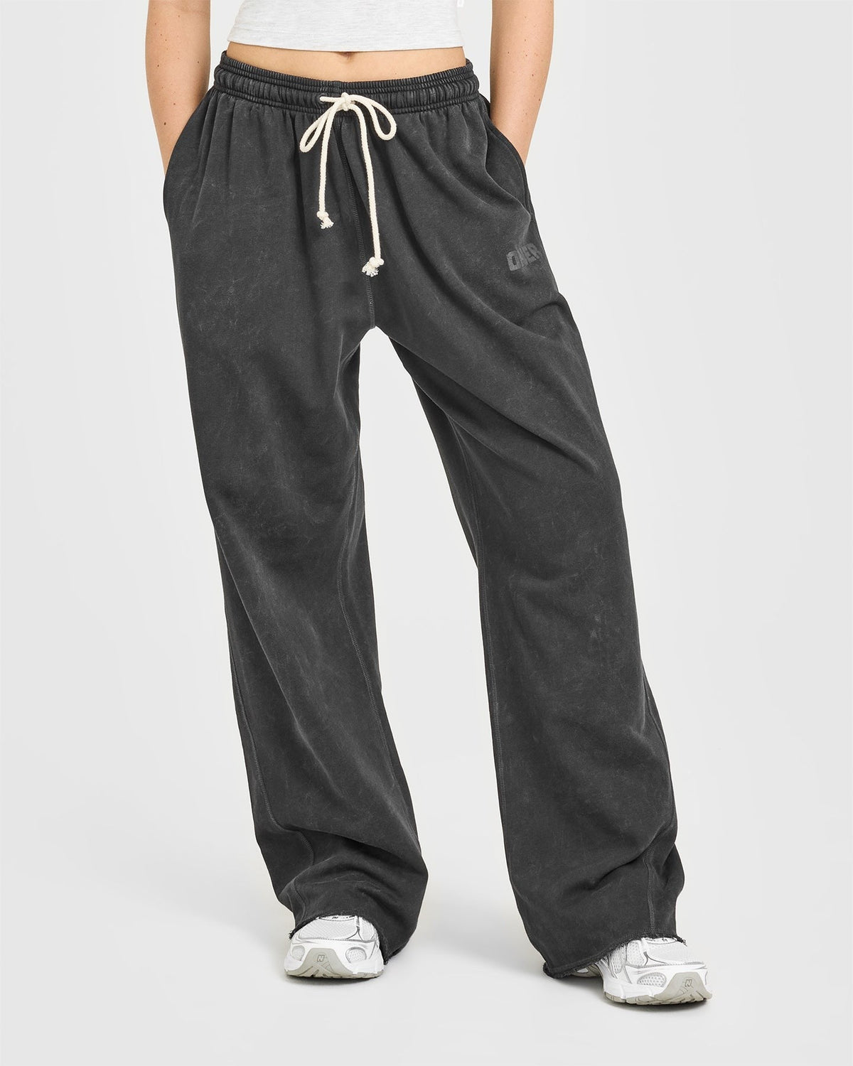 Raw Lounge Wide Leg Sweatpants | Washed Black