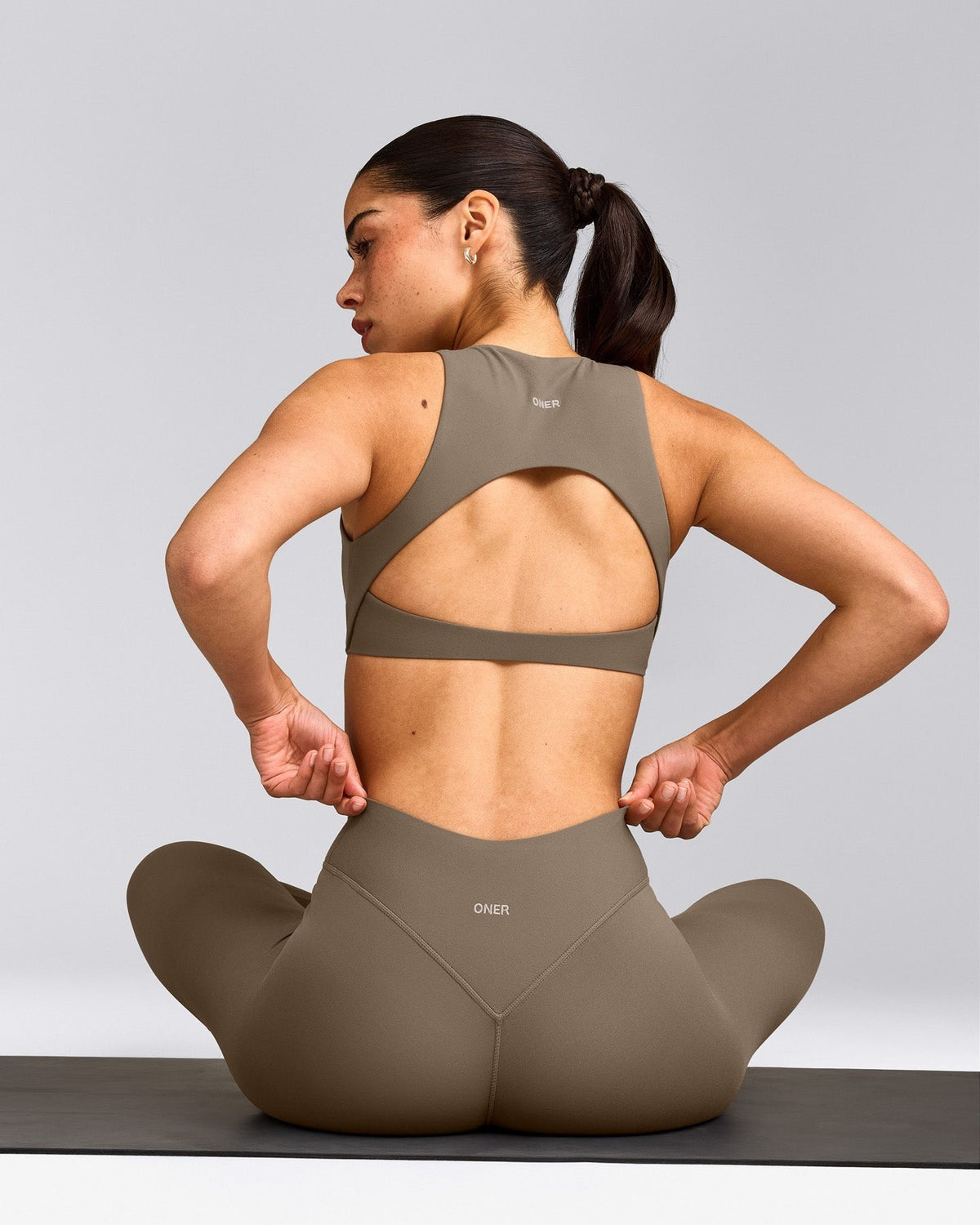 SoftMotionTM High Waisted Leggings | Moss Brown