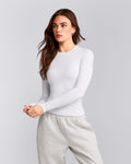 MellowTM Motion Crew Neck Long Sleeve Top | White