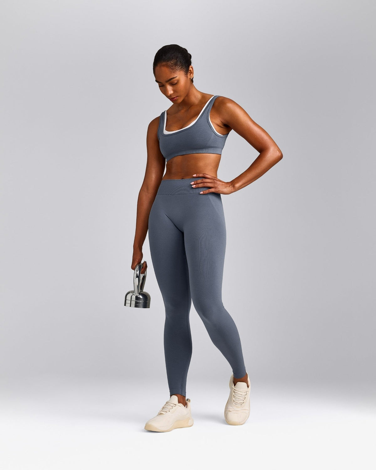 EffortlessLiftTM Seamless Mid Rise Leggings | Light Granite Blue