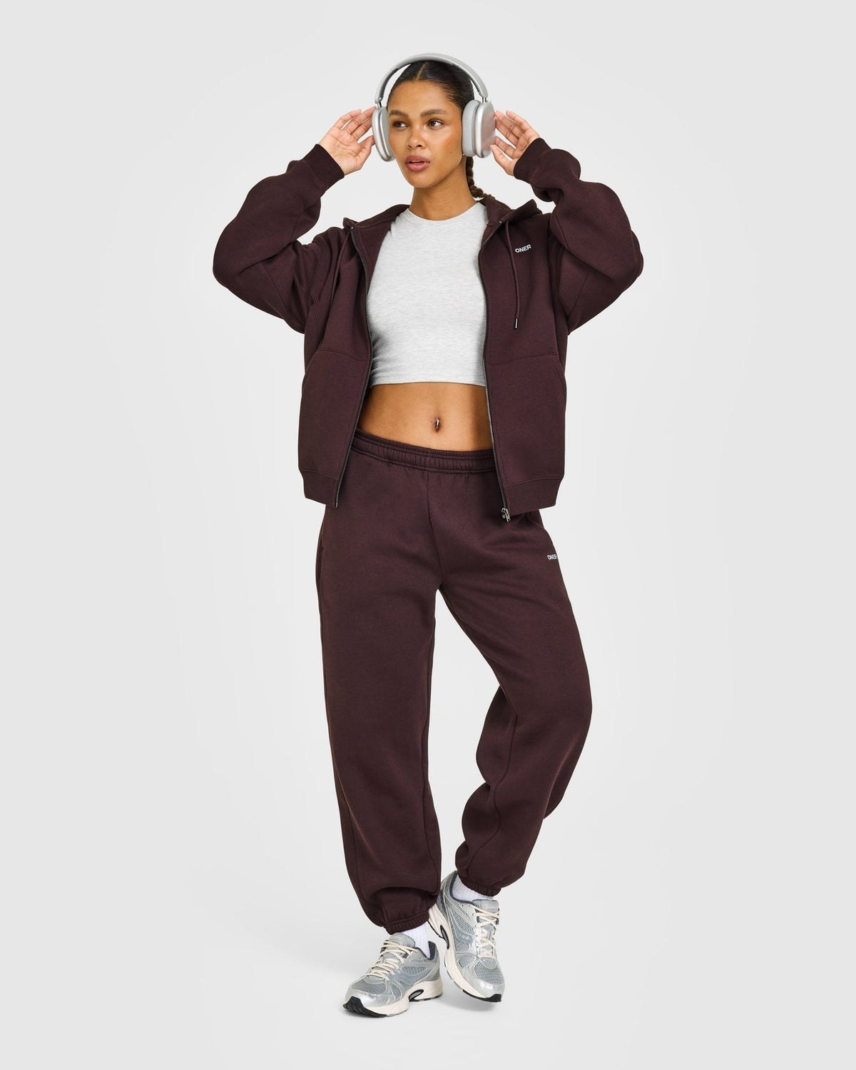 Foundations Zip Up Hoodie | Plum Brown