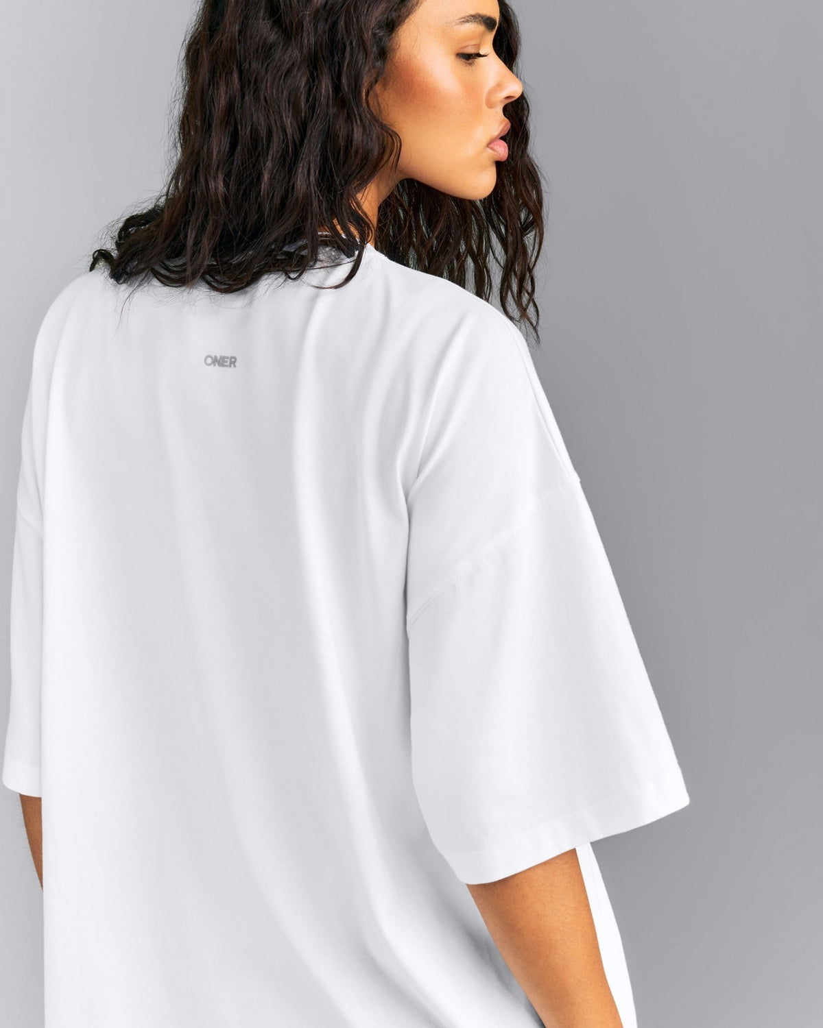 Oversized Cotton Short Sleeve Tee | White