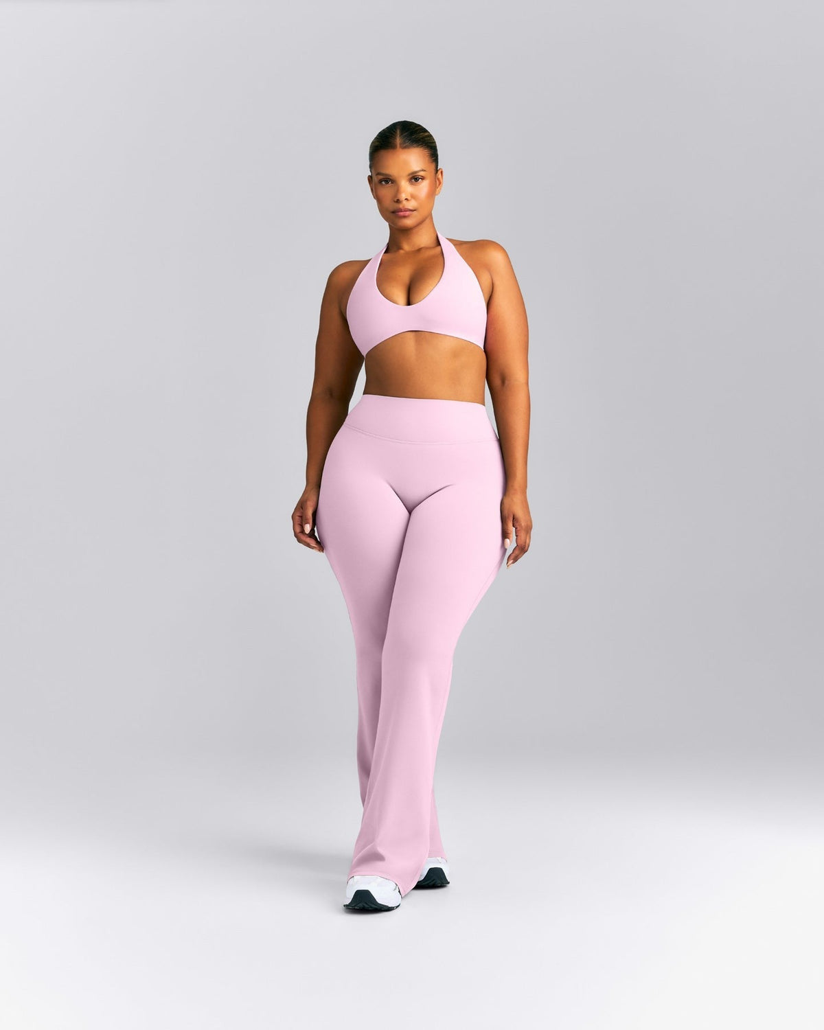 SoftMotionTM Minimal Halter Neck Bralette | Chalk Pink