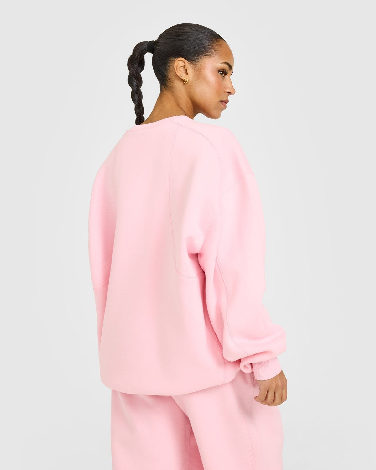 Foundations Oversized Crew Neck Sweatshirt | Petal Pink