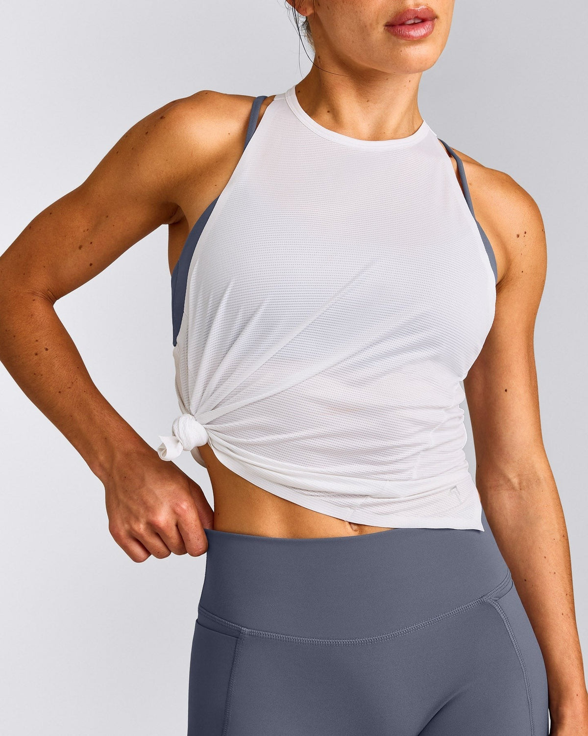 PrecisionMoveTM Drop Armhole Tank Top | White