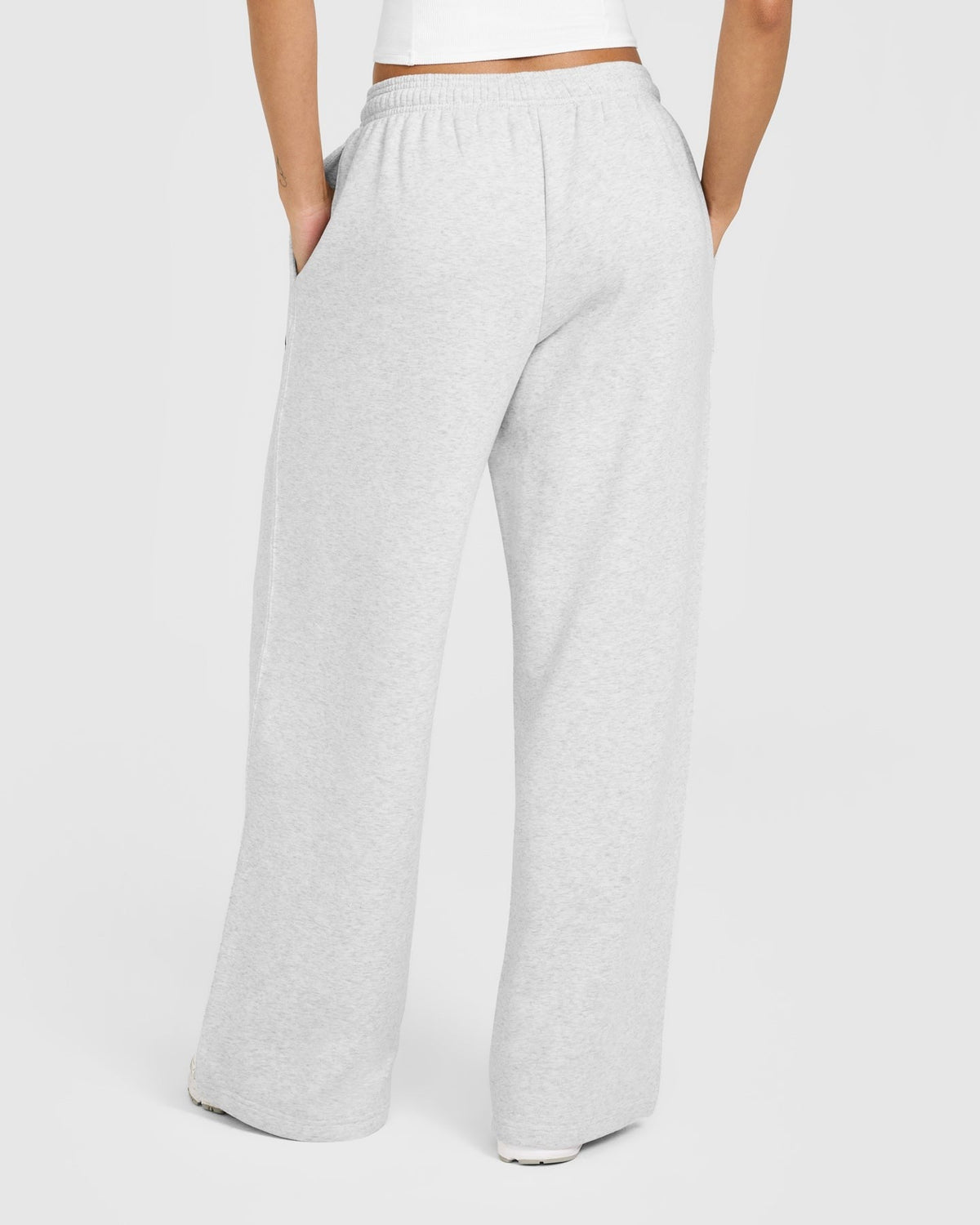 Foundations Oversized Oner Girlfriend Straight Leg Sweatpants | Light Gray Marl