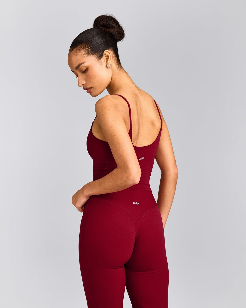 SoftMotionTM Strappy Mid Tank Top with Built in Bra Shelf | Ruby Red
