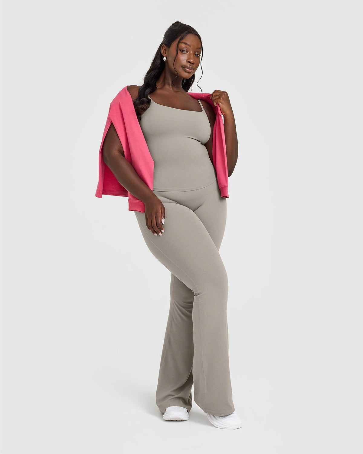SoftMotionTM Strappy Tank Top with Built in Bra Shelf | Warm Sand