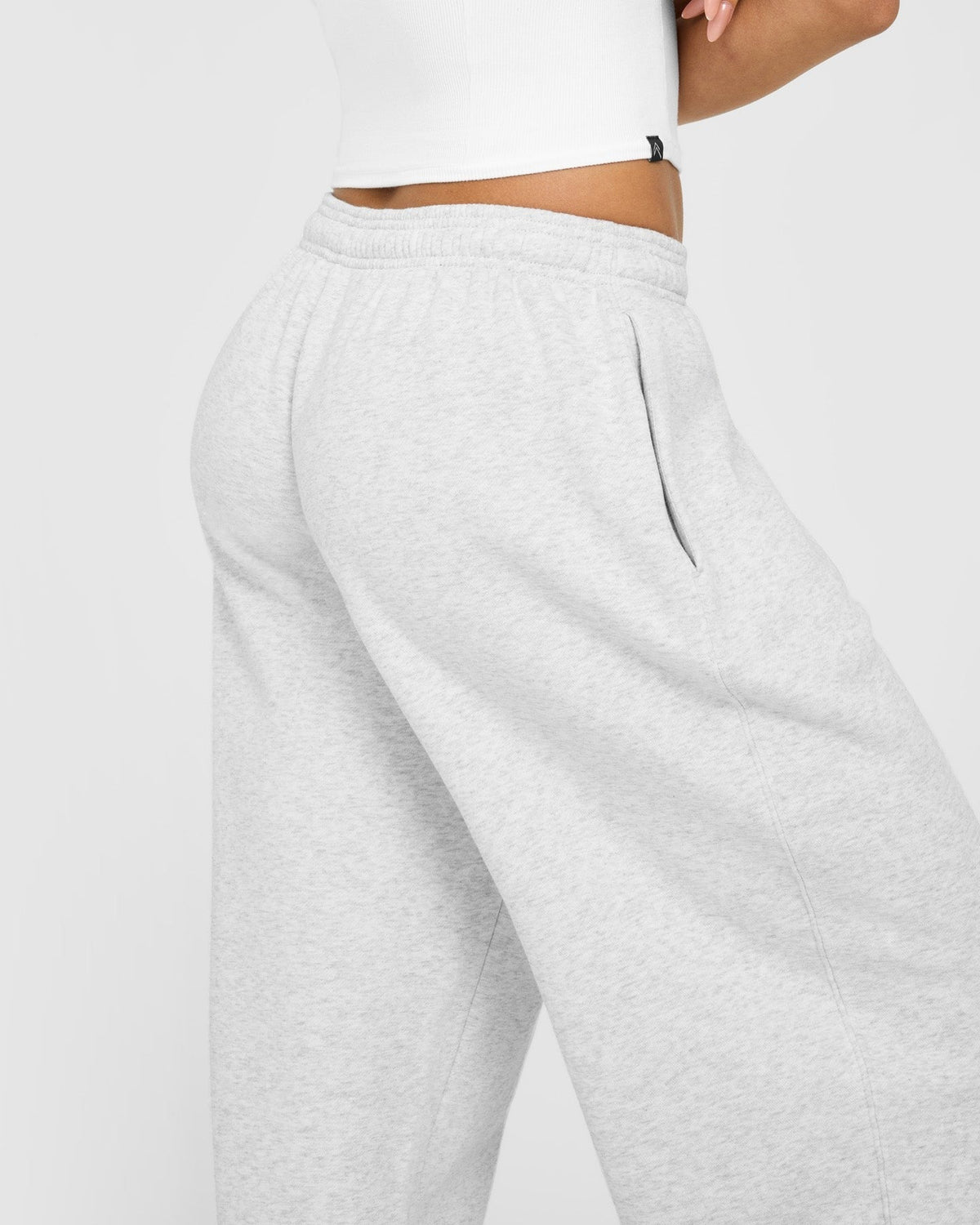 Foundations Oversized Oner Girlfriend Straight Leg Sweatpants | Light Gray Marl