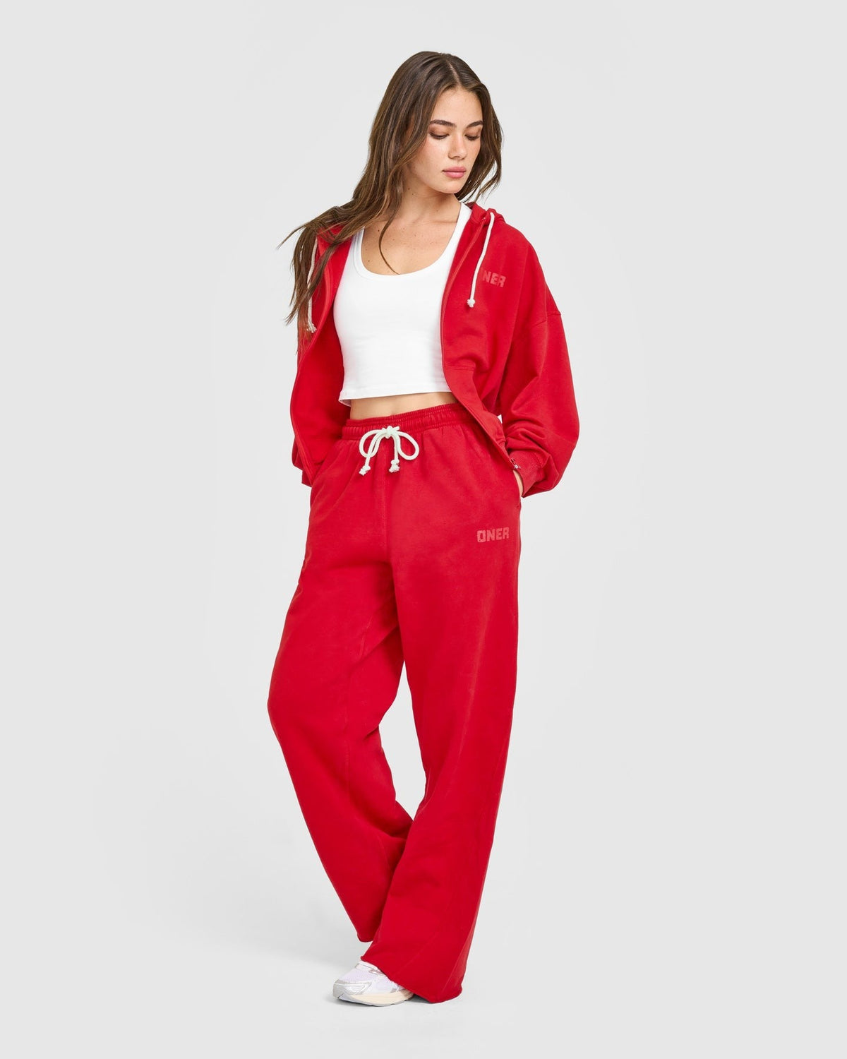 Raw Lounge Wide Leg Sweatpants | Washed Fiery Red