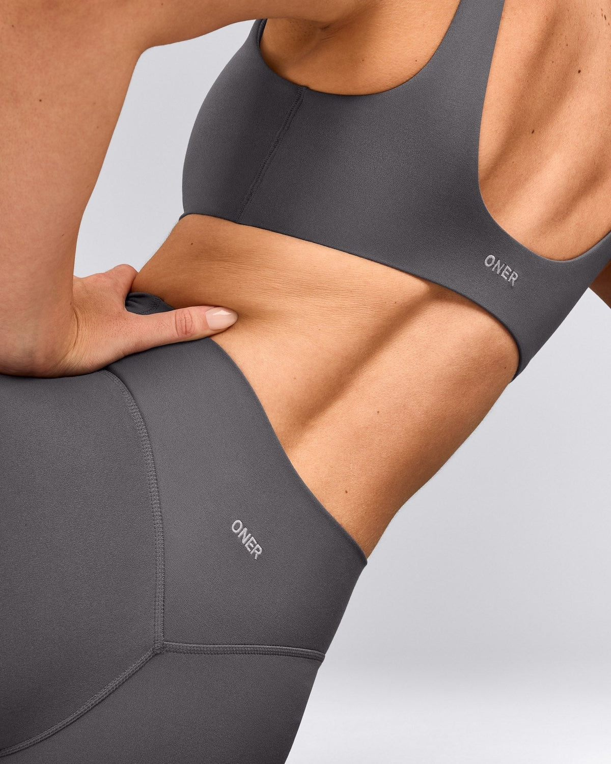 SoftMotionTM High Waisted Shorts 6" | Ash Gray