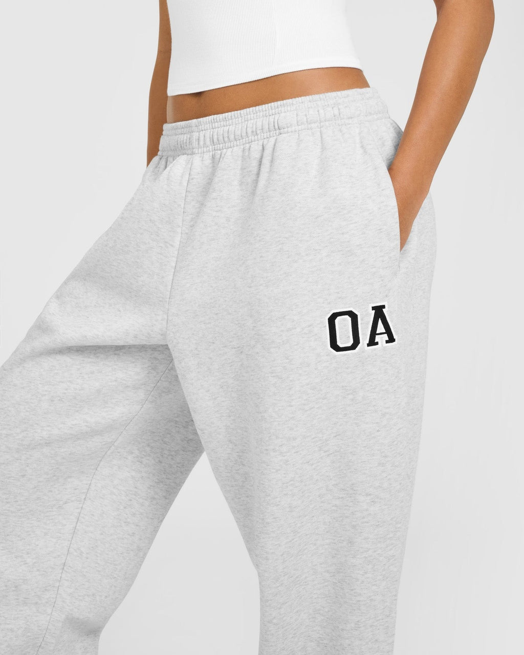 Foundations Oversized Oner Girlfriend Sweatpants | Light Gray Marl