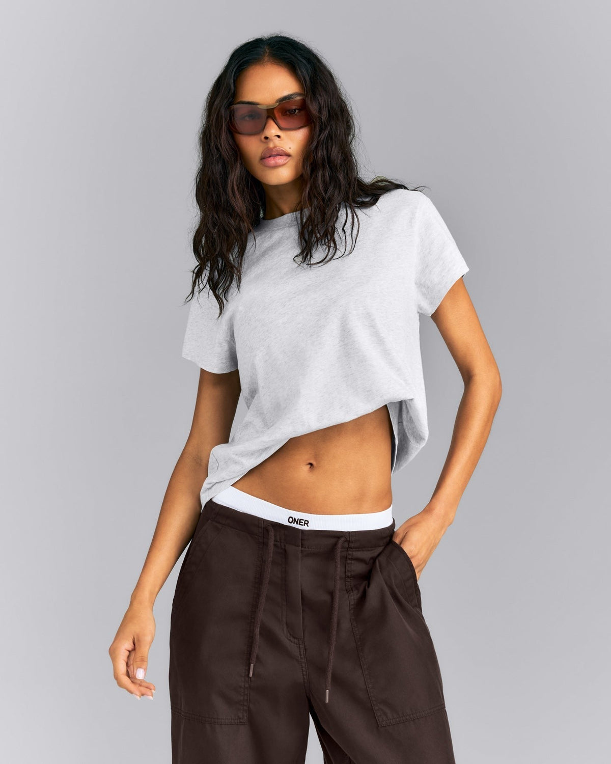Regular Cotton Short Sleeve Tee | Light Gray Marl