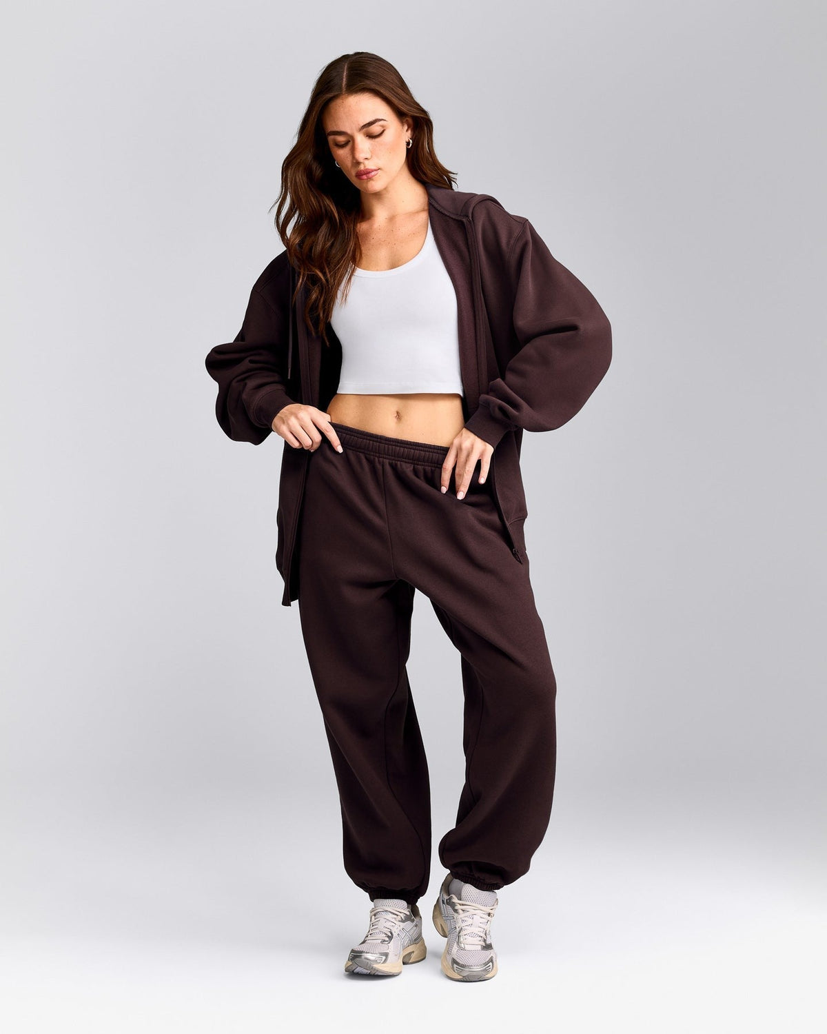 Foundations Cosy Oversized Sweatpants | Plum Brown