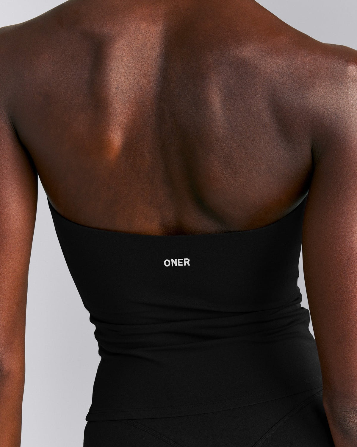 SoftMotionTM Strappy Halter Neck Tank Top with Built in Bra Shelf | Black