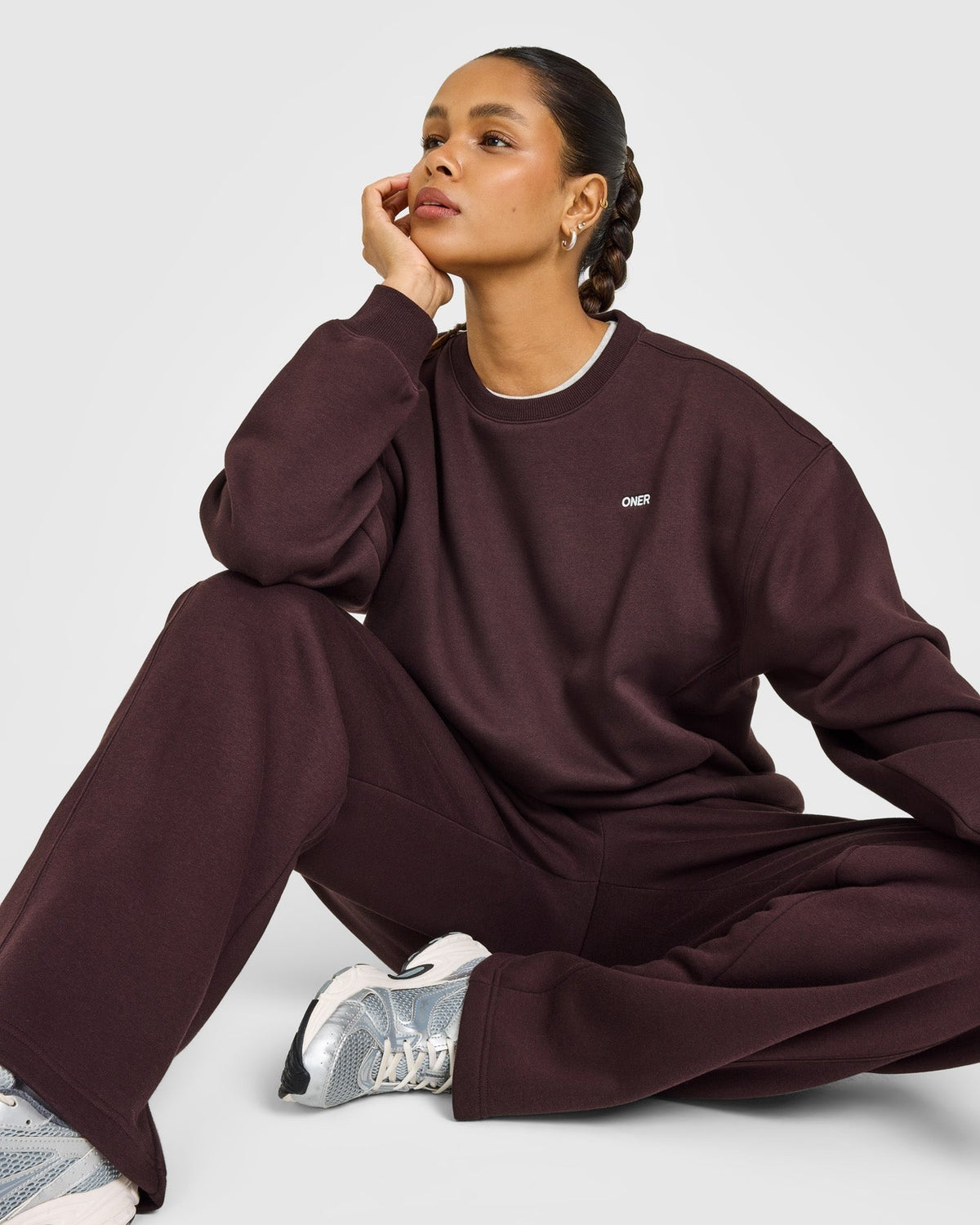 Foundations Crew Neck Sweatshirt | Plum Brown
