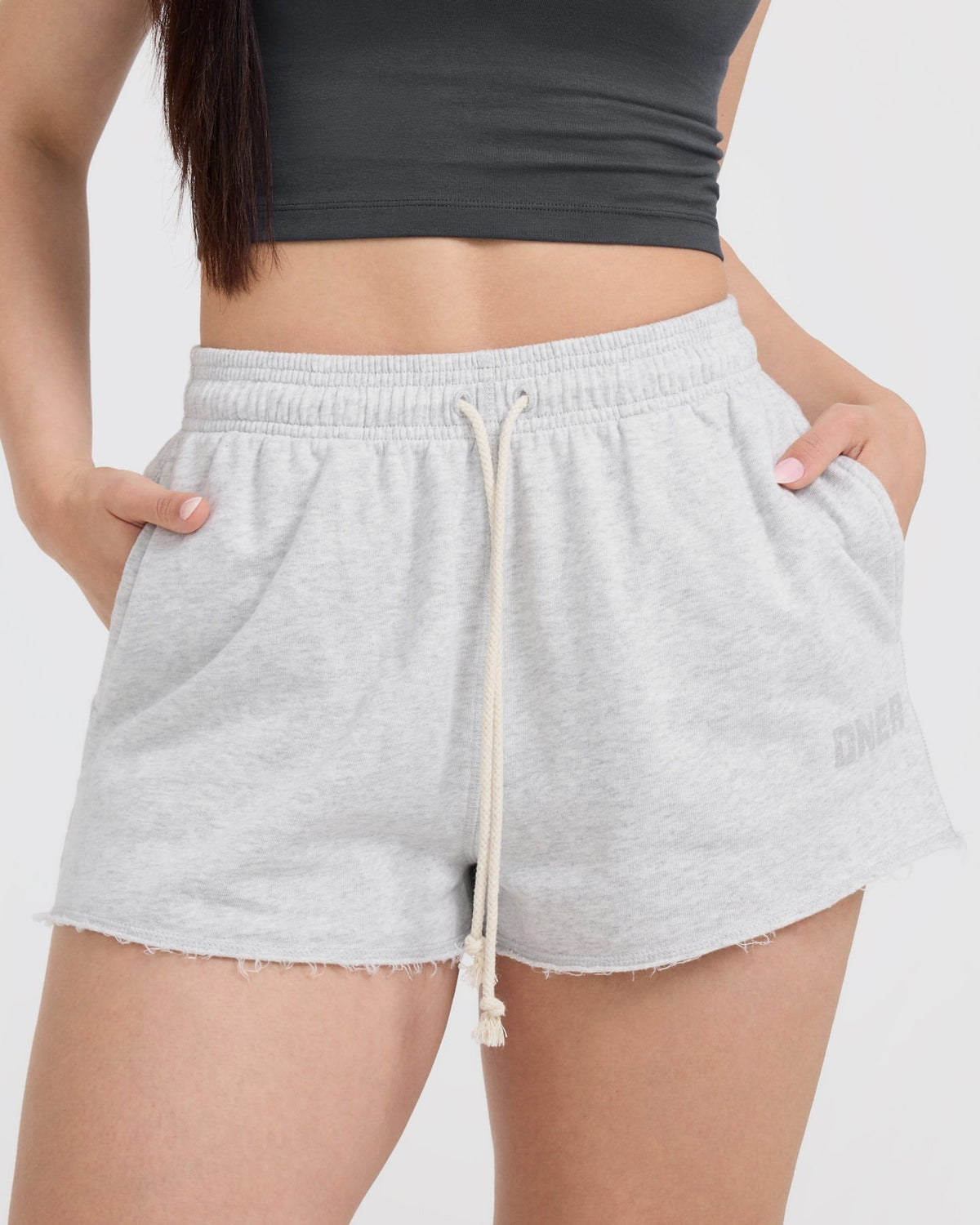 Raw Lounge Oversized Shorts | Light Gray Marl
