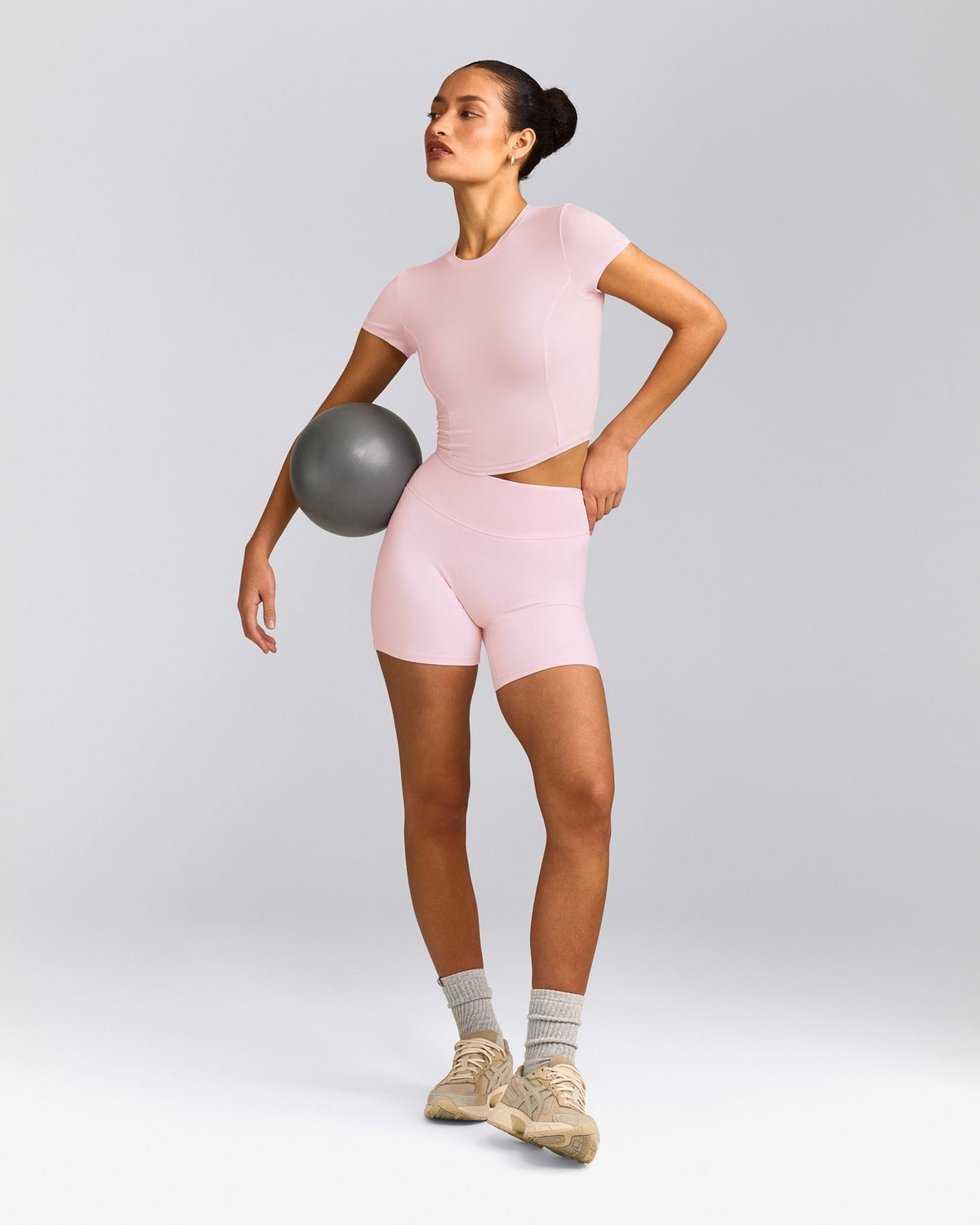 MellowTM Motion Crew Neck Mid Top | Soft Girl Pink