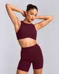 SoftMotionTM High Neck Sports Bra | Cherry Lacquer Purple