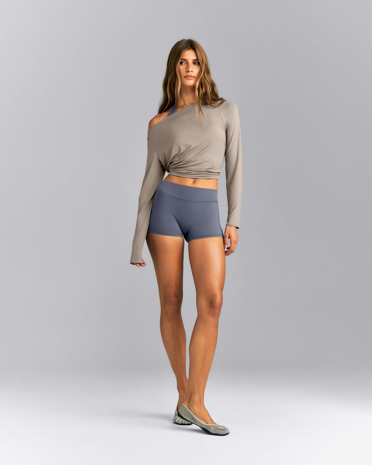 FormeSoftTM Relaxed Slash Neck Long Sleeve Top | Washed Minky