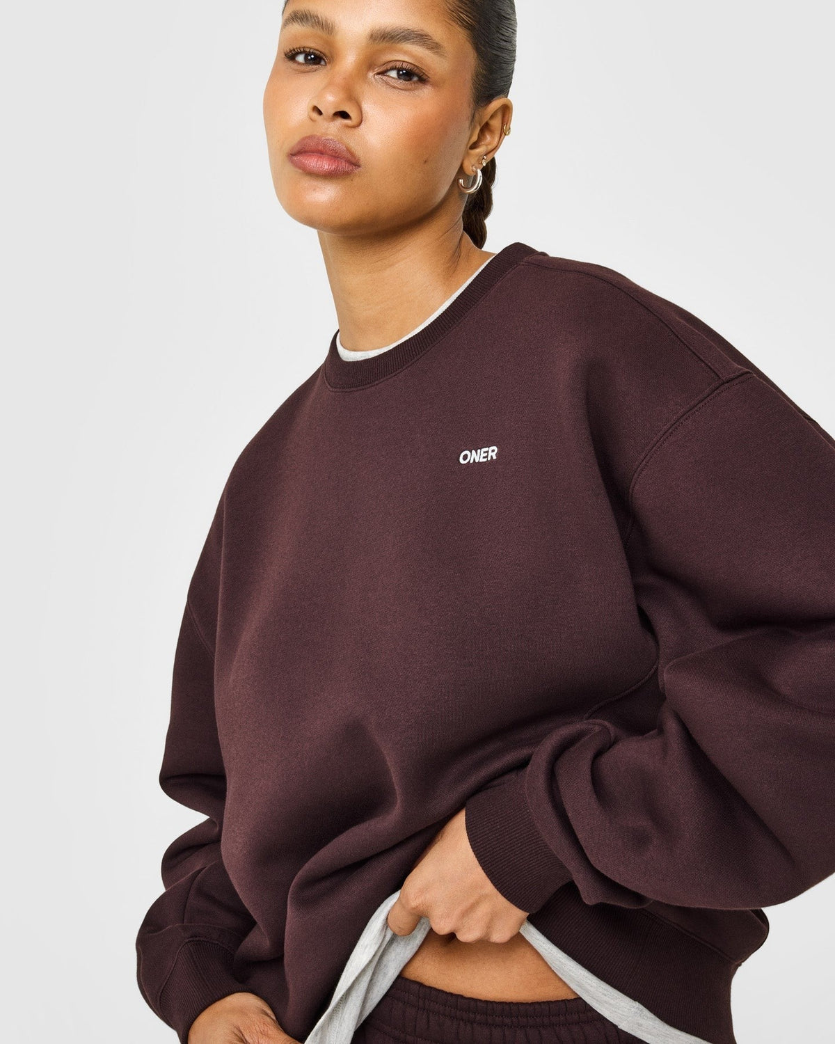 Foundations Crew Neck Sweatshirt | Plum Brown