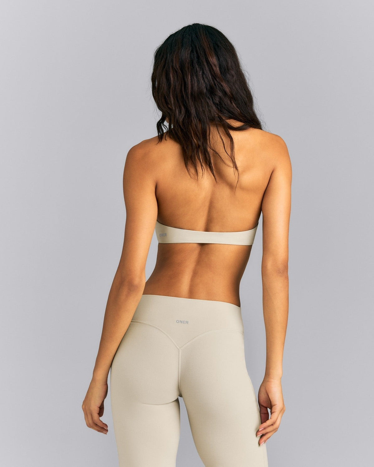 SoftMotionTM Minimal Halter Neck Bralette | Oatmeal