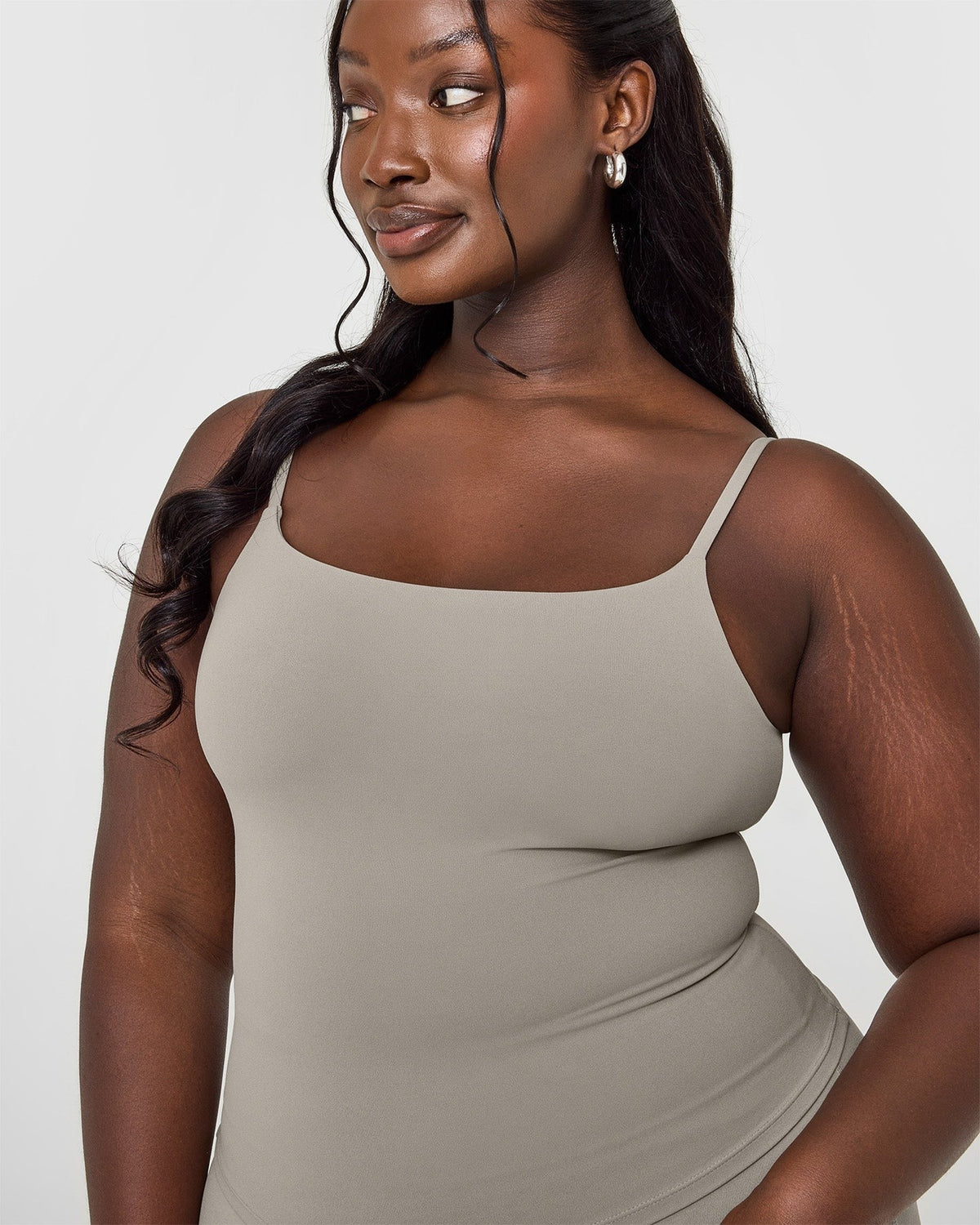 SoftMotionTM Strappy Tank Top with Built in Bra Shelf | Warm Sand