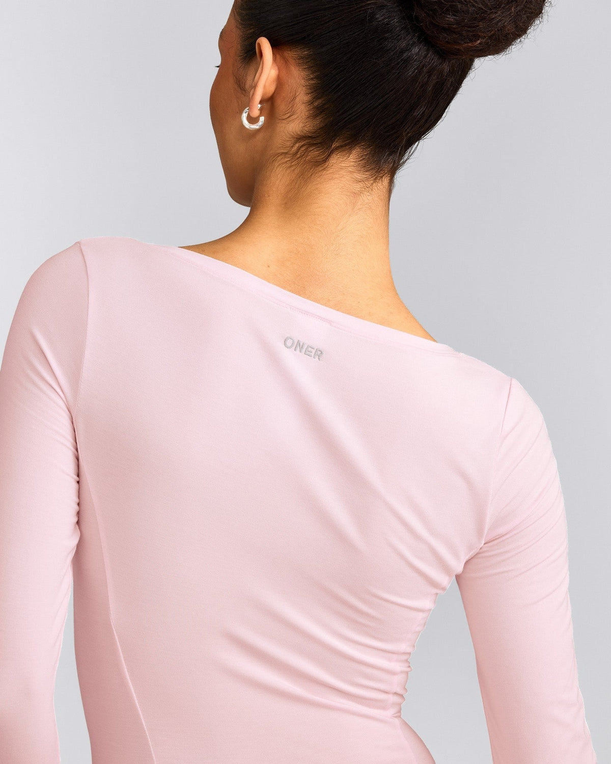 MellowTM Motion Wide V Neck Long Sleeve Top | Soft Girl Pink