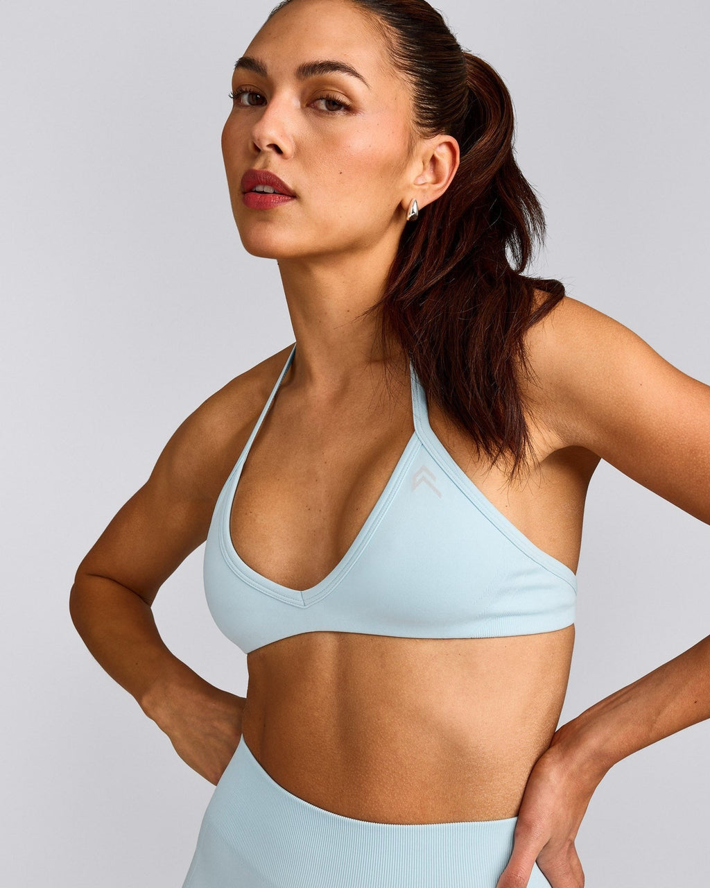 EnhanceLiftTM Seamless Minimal Halter Neck Bralette | Cloud Blue