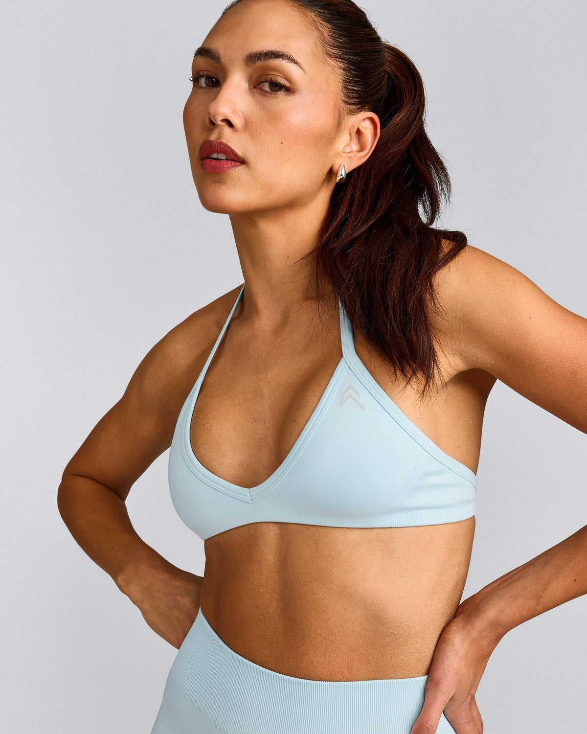 EnhanceLiftTM Seamless Minimal Halter Neck Bralette | Cloud Blue