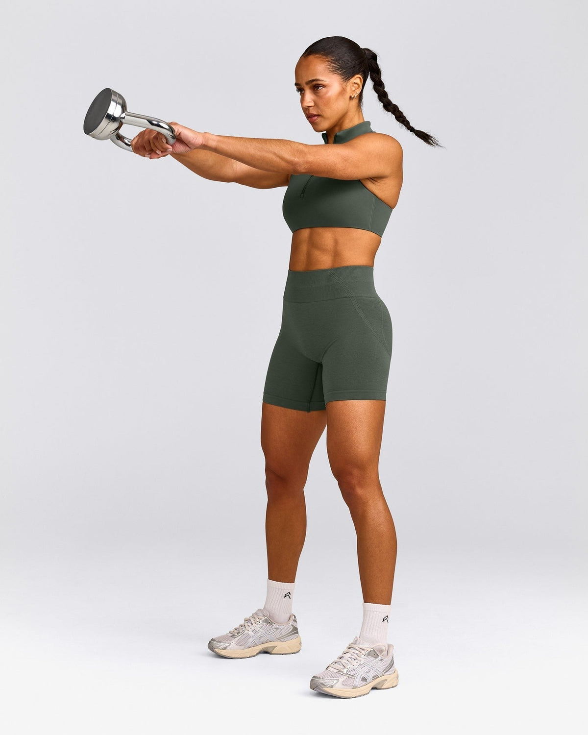 EffortlessLiftTM Seamless Mid Rise Shorts | Dark Khaki