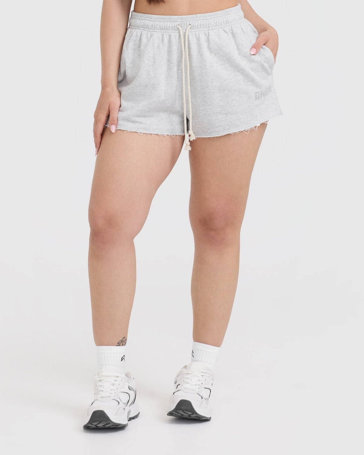 Raw Lounge Oversized Shorts | Light Gray Marl