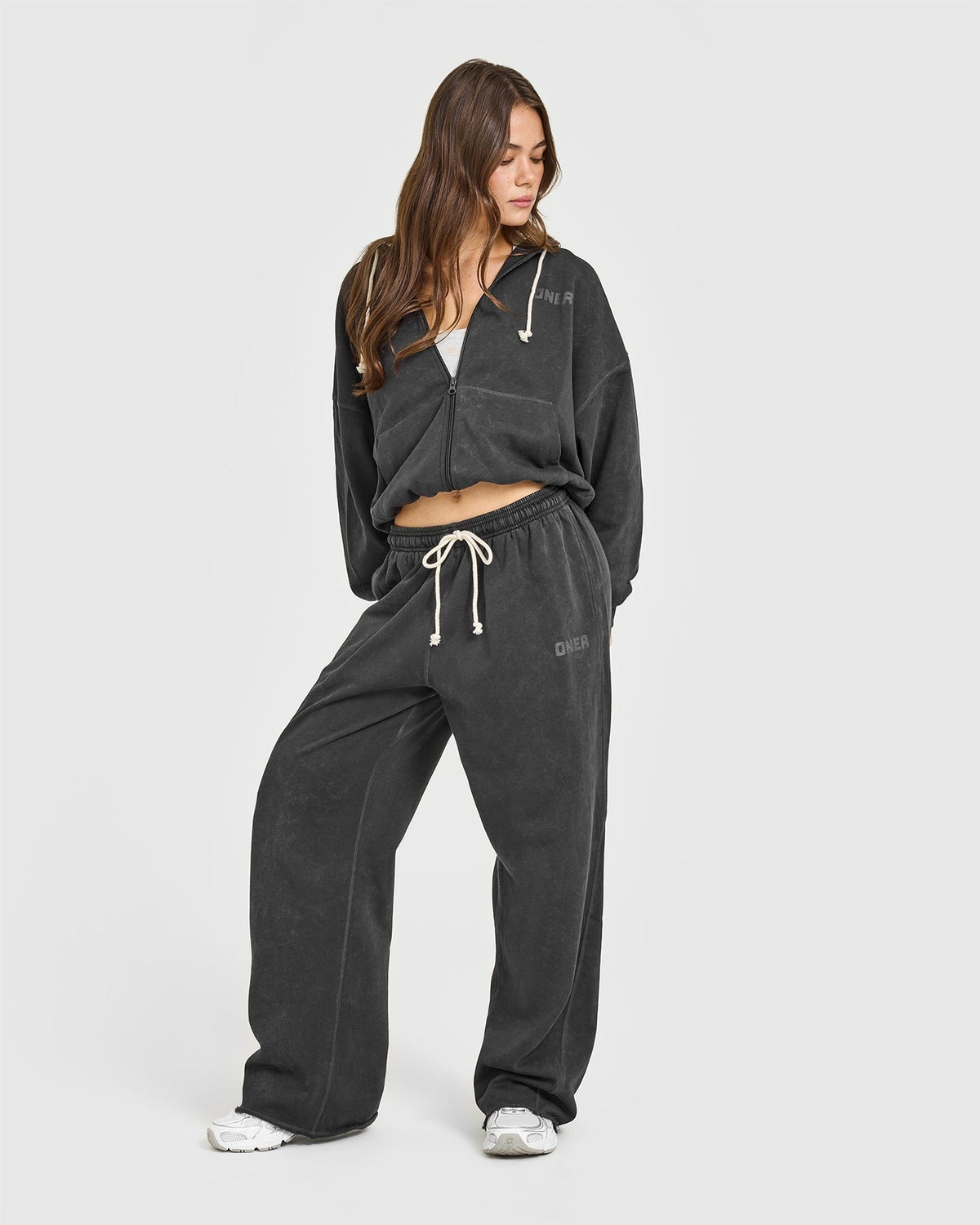 Raw Lounge Wide Leg Sweatpants | Washed Black