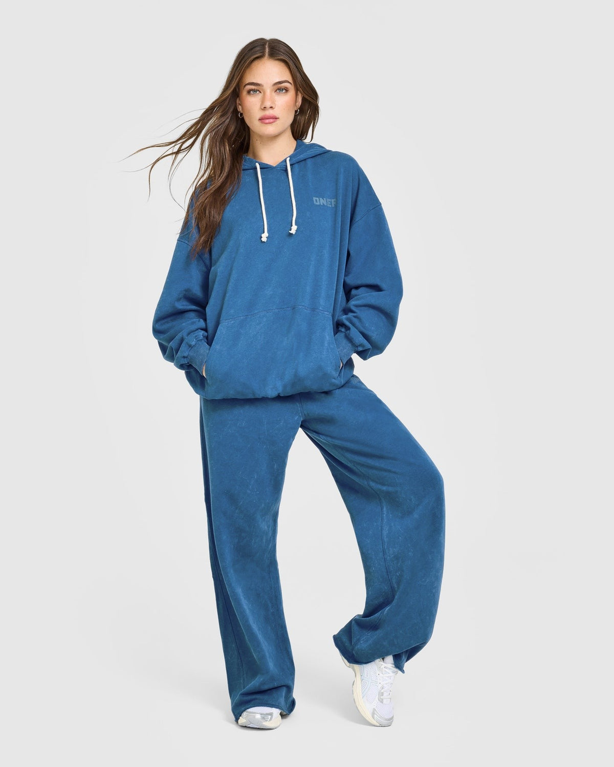 Raw Lounge Wide Leg Sweatpants | Washed Ocean Blue