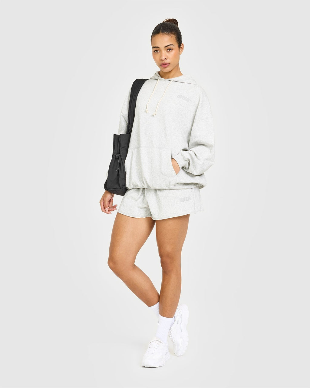 Raw Lounge Oversized Hoodie | Light Gray Marl