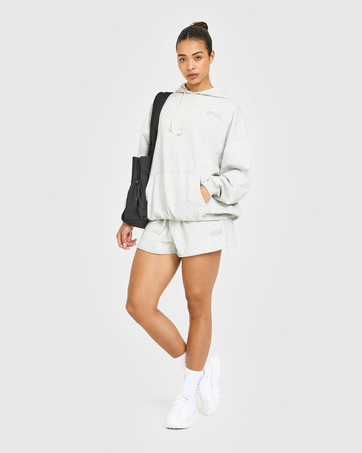 Raw Lounge Oversized Hoodie | Light Gray Marl
