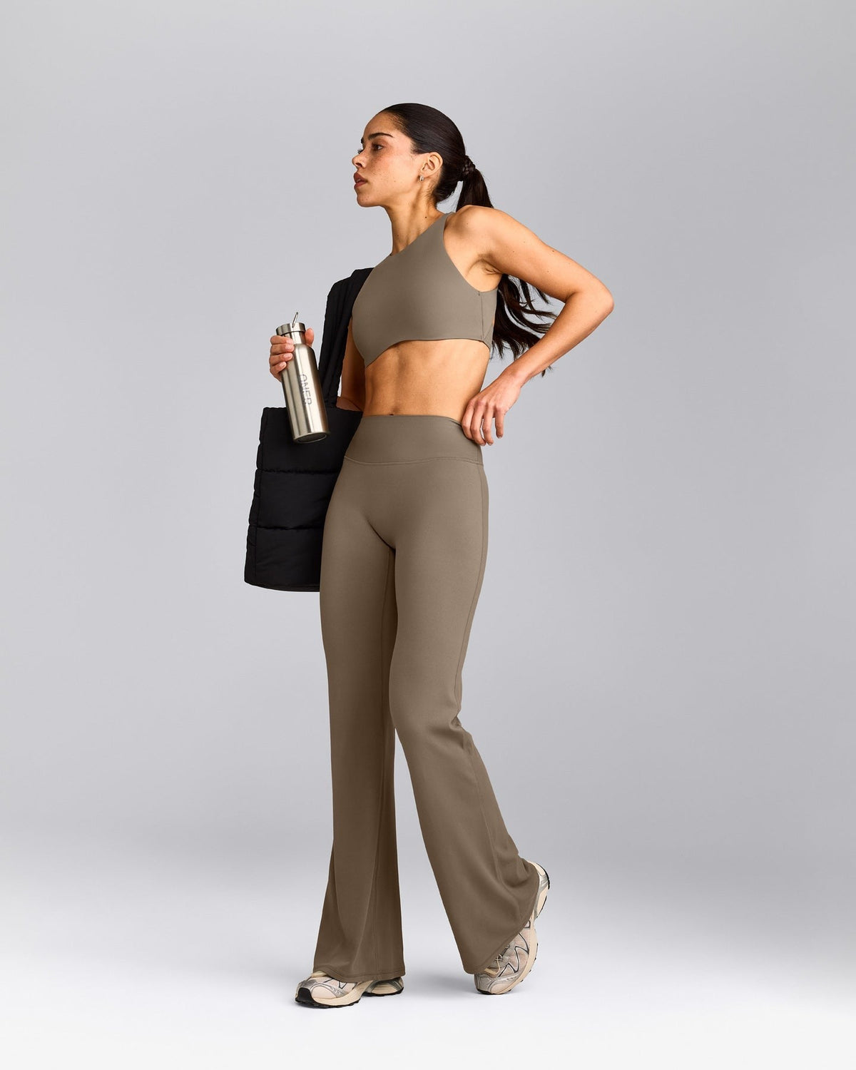 SoftMotionTM Flared Pants | Moss Brown