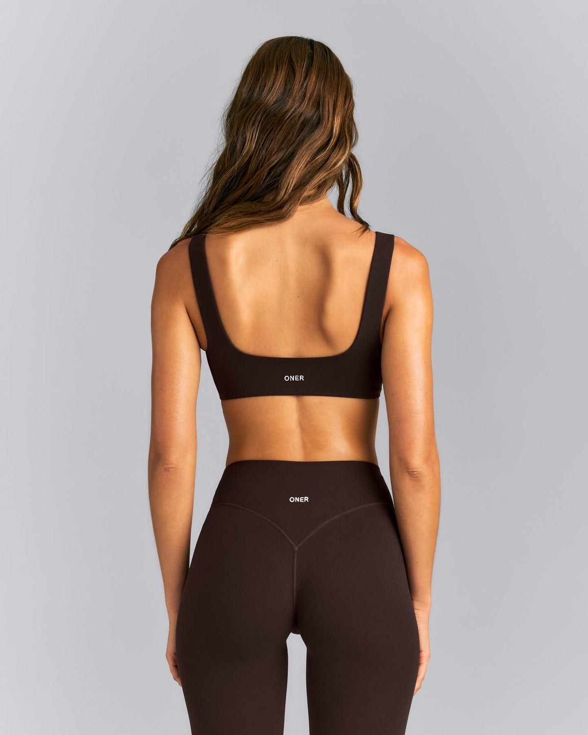 SoftMotionTM Soft Square Neck Sports Bra | 70% Cocoa