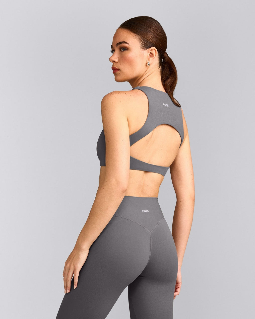 SoftMotionTM High Neck Sports Bra | Ash Gray